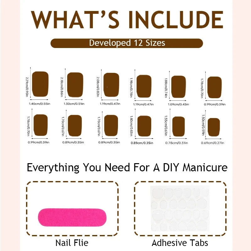 Press-On Nail Set Self-Adhesive Festive Glitter Multiple Sizes