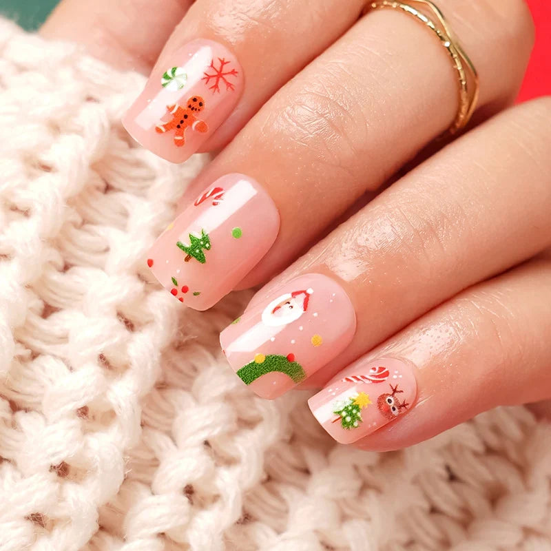 Press-On Nails Holiday Designs Gel Polish & Strong Adhesive