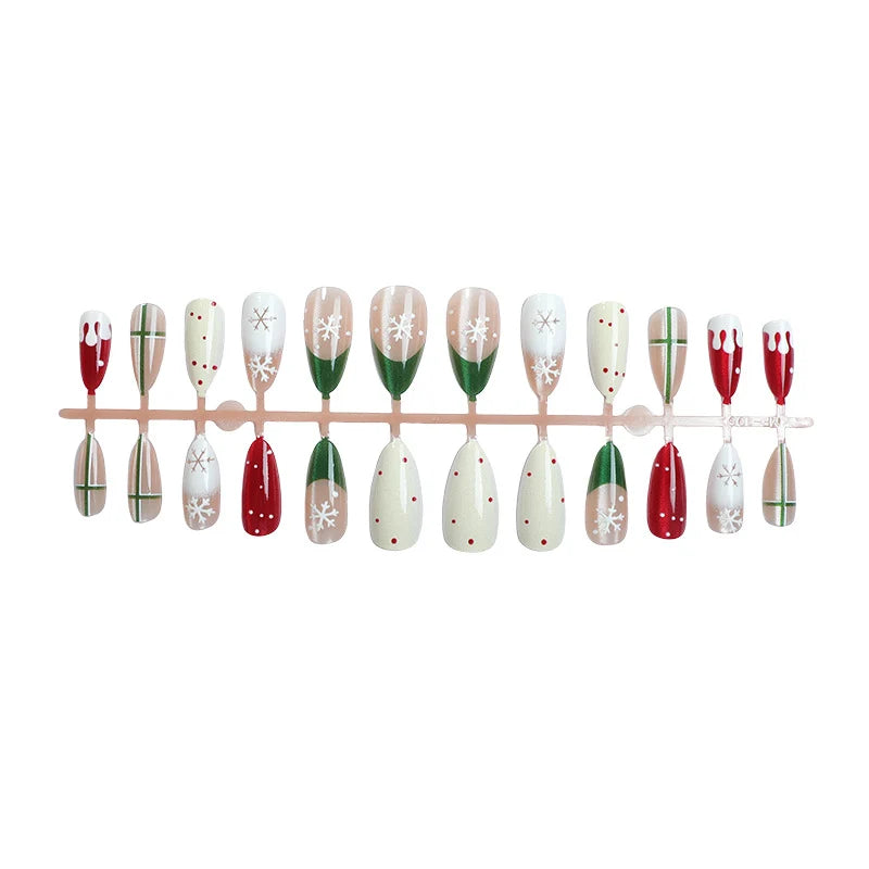 Press-On Nails Holiday Snowflake Comfort Fit