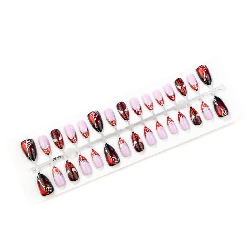 Press-On Nails Spider Web Design Multiple Sizes