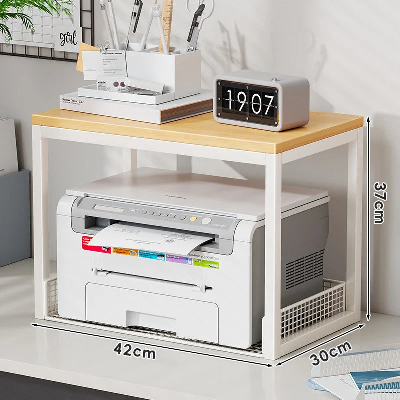 Printer Stand Two-Tier Mesh Shelves Compact