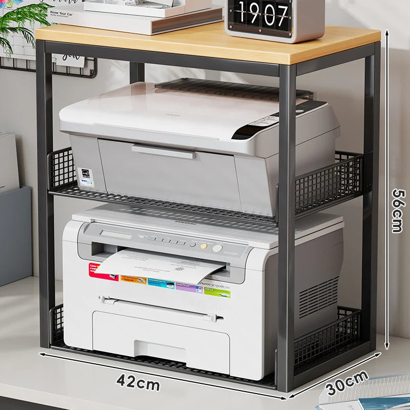 Printer Stand Two-Tier Mesh Shelves Compact