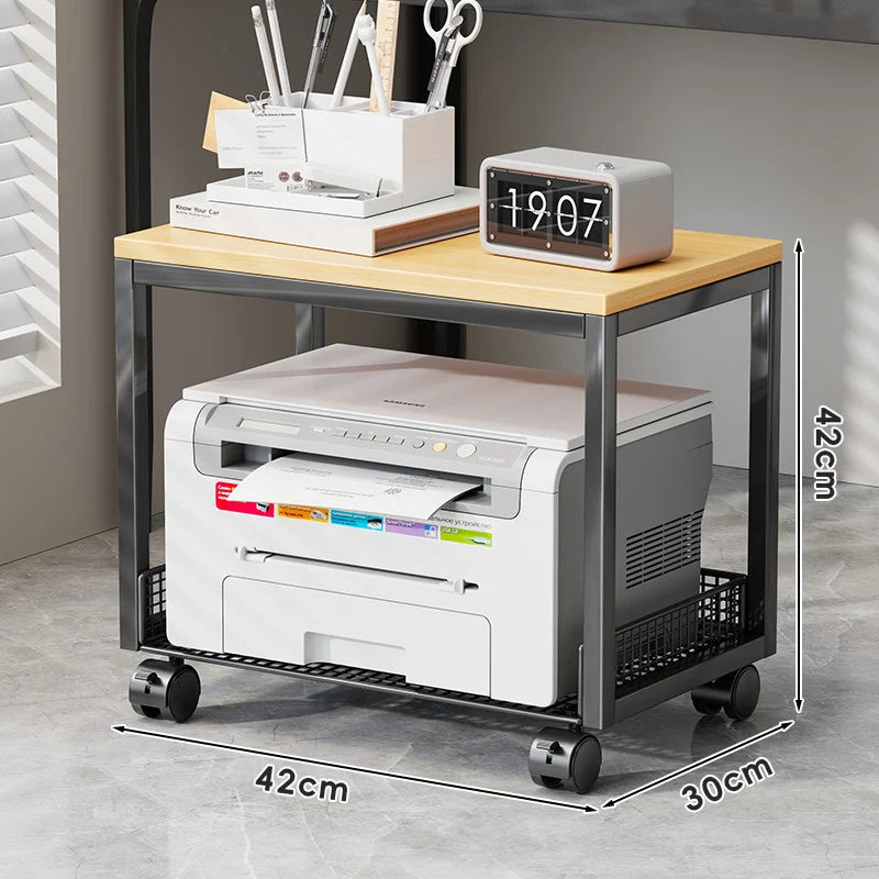 Printer Stand Two-Tier Mesh Shelves Compact