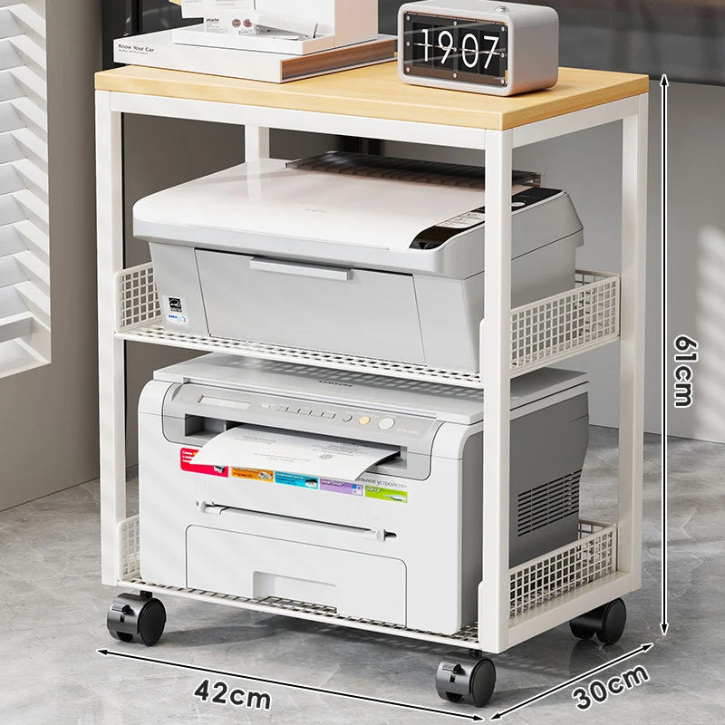 Printer Stand Two-Tier Ventilated Mesh Shelves