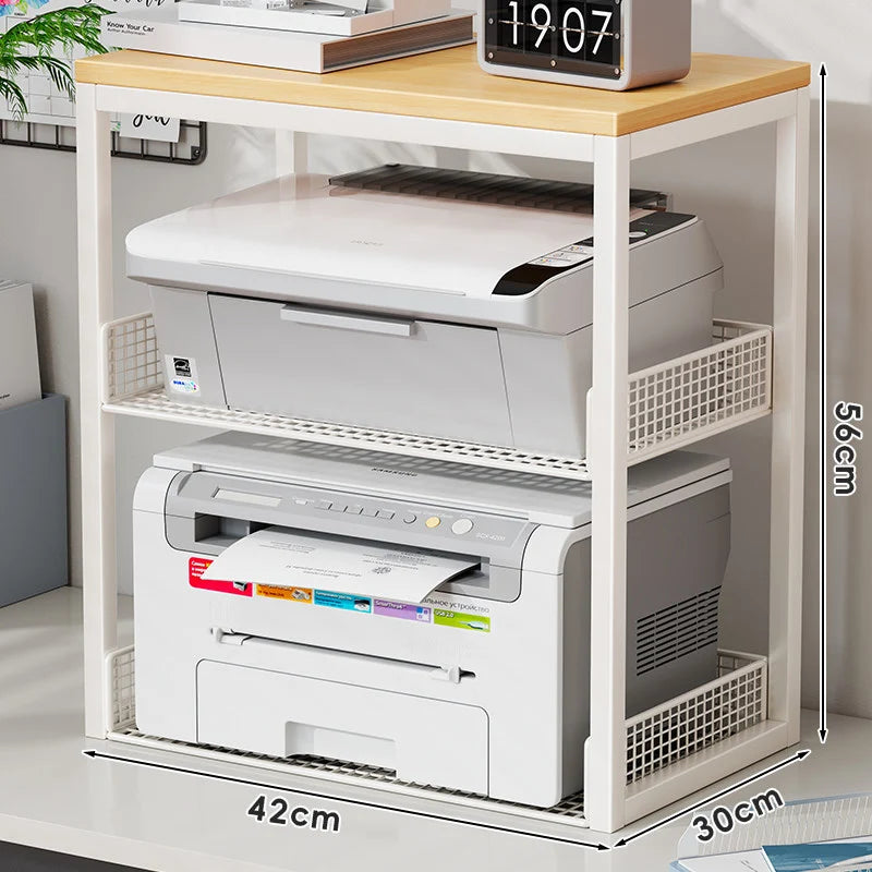 Printer Stand Two-Tier Ventilated Mesh Shelves