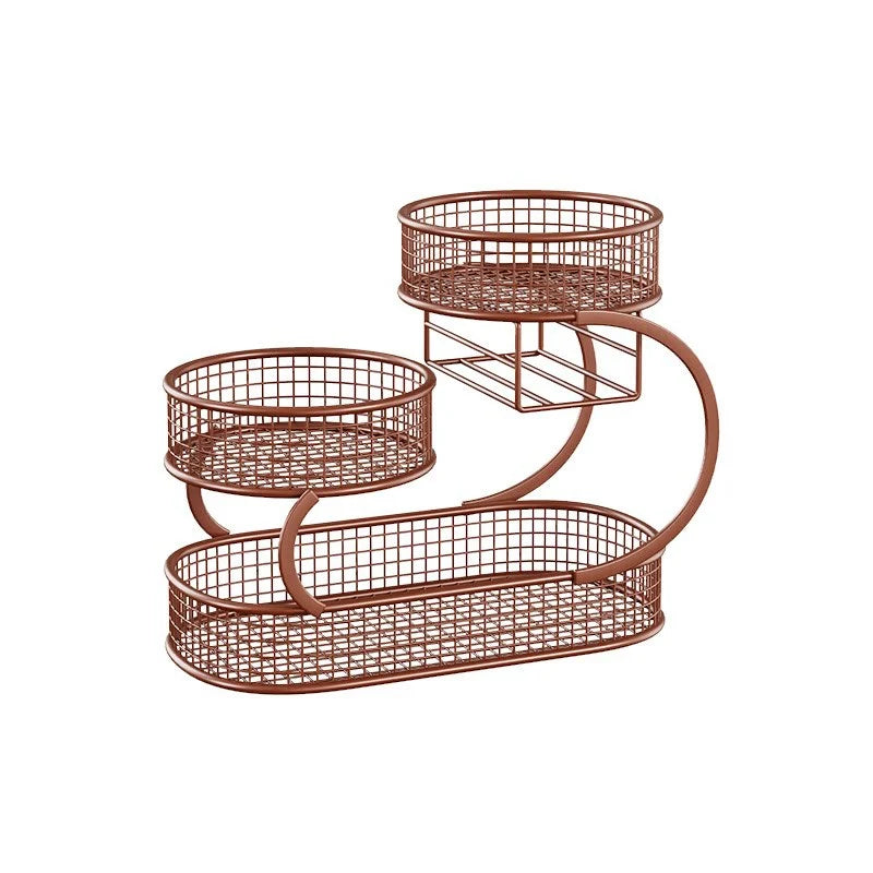 Produce Storage Rack Multi-Tier Ventilated Mesh Baskets