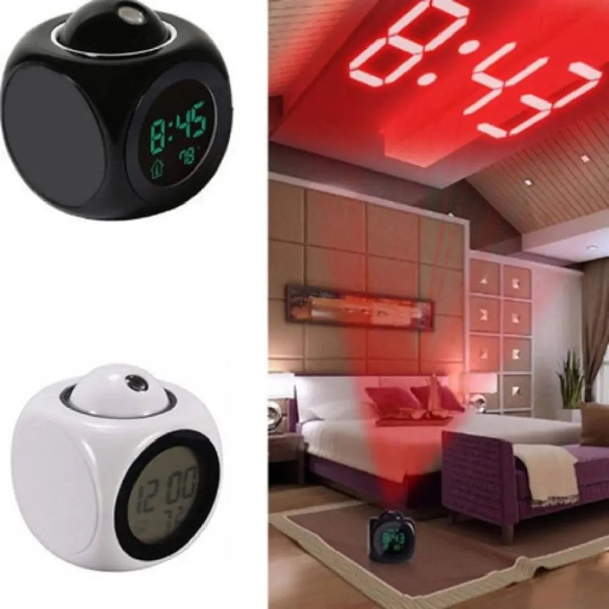 Projection Alarm Clock Adjustable Projection Dual Alarm Temperature Display