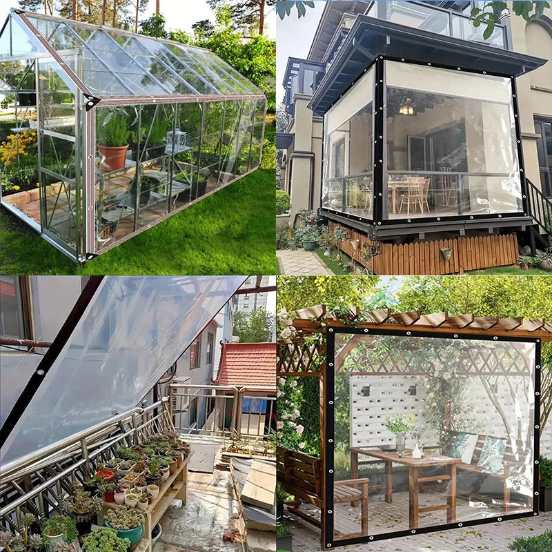 Protective Tarp Transparent Tear-Resistant Weather-Resistant Light-Transmitting
