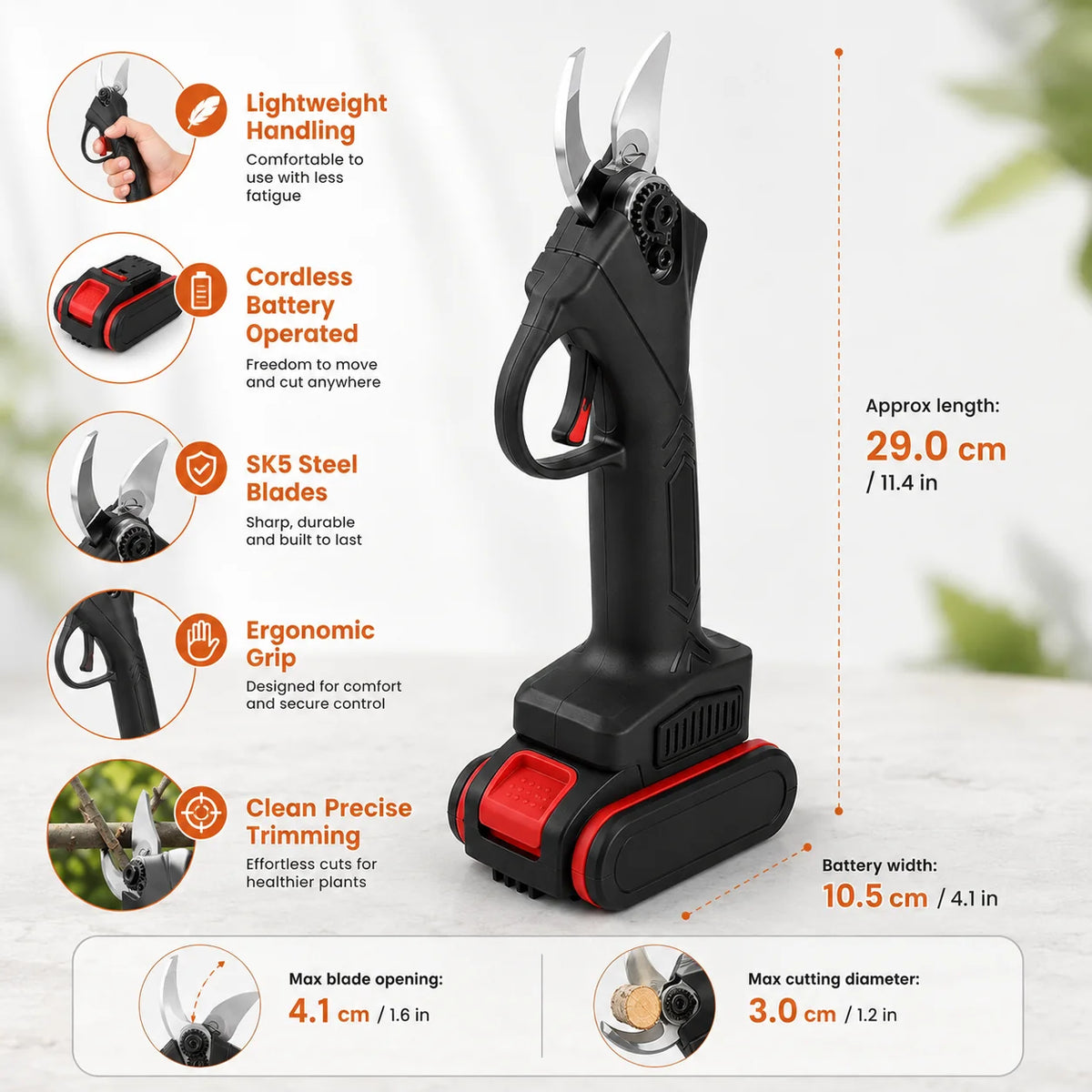 Pruning Shears Motorized & Cordless Safety Lock