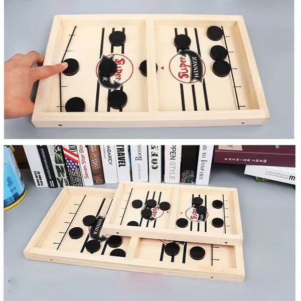 Puck Game Solid Wood Two Player Portable