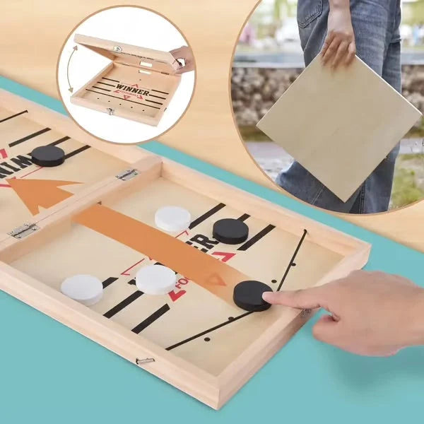 Puck Game Solid Wood Two Player Portable