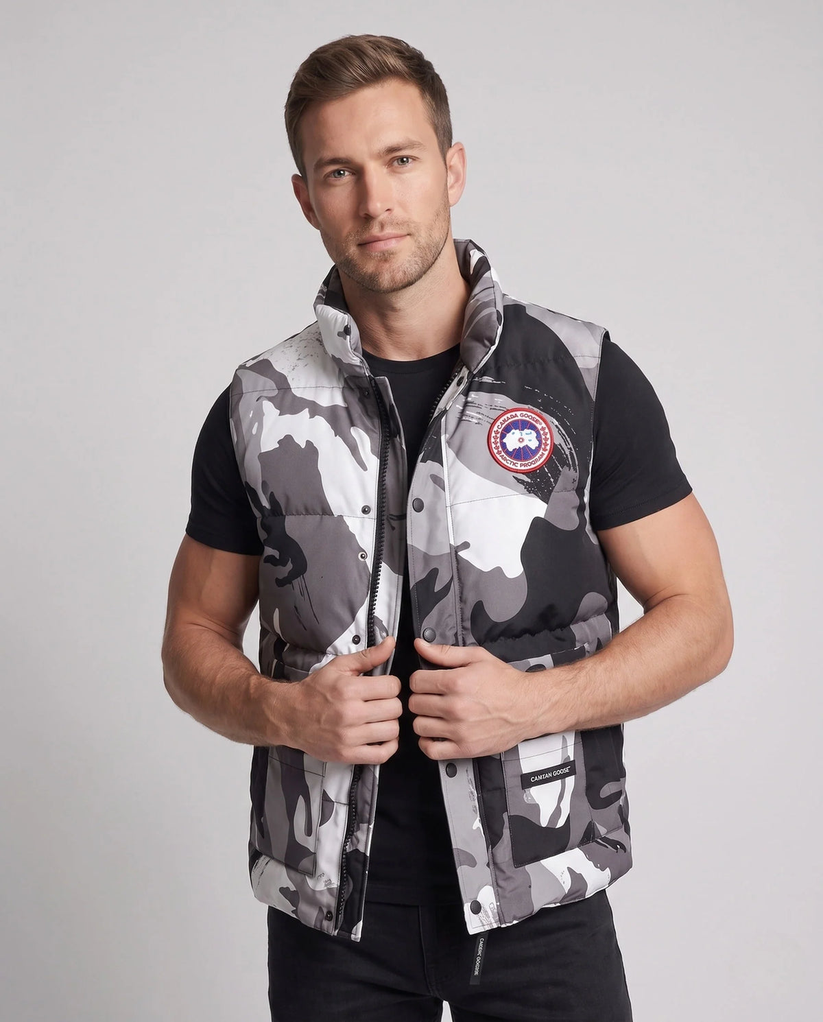 Puffer Vest Insulated Windproof High Collar Multiple Pockets