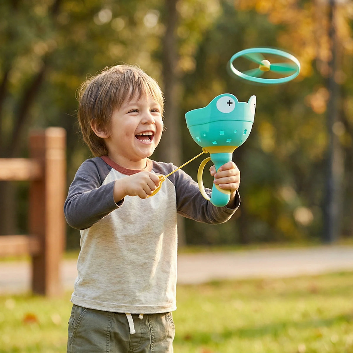Pull String Flying Toy Frog Handle Set of 6