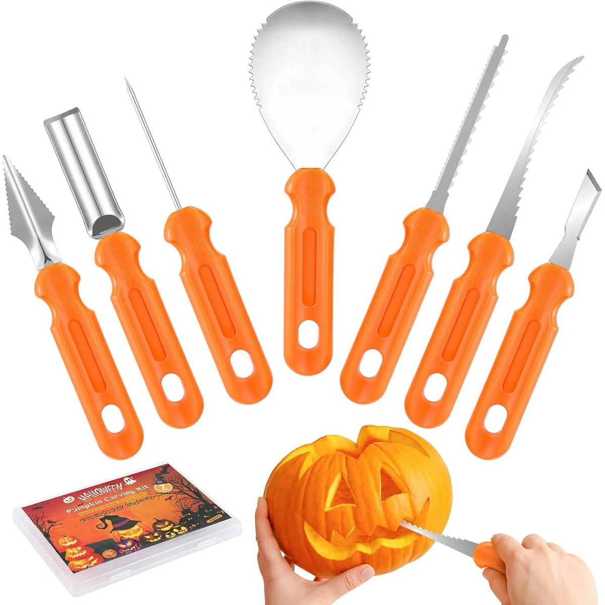 Pumpkin Carving Tool Set Stainless Steel Blades Storage Bag