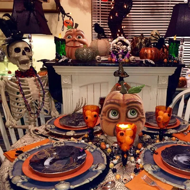Pumpkin Garden Ornament Weather-Resistant Resin UV-Resistant Stable Base