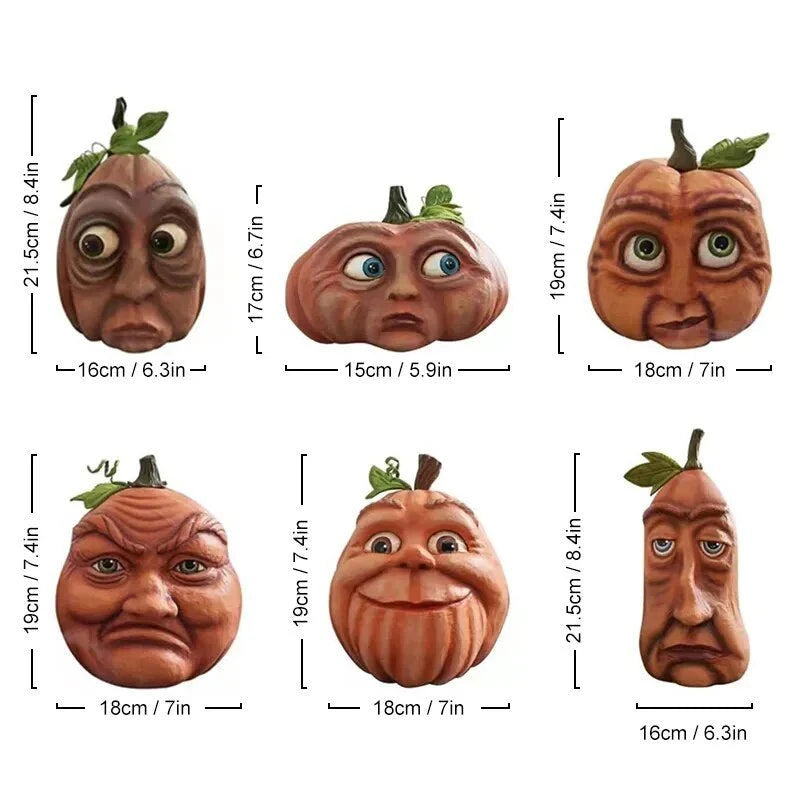 Pumpkin Garden Ornament Weather-Resistant Resin UV-Resistant Stable Base