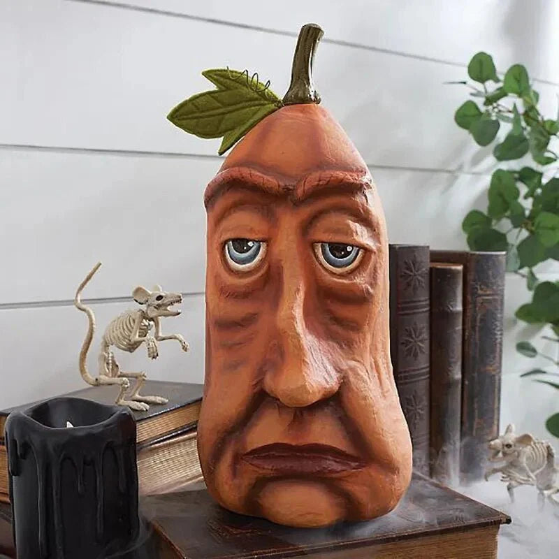Pumpkin Garden Ornament Weather-Resistant Resin UV-Resistant Stable Base