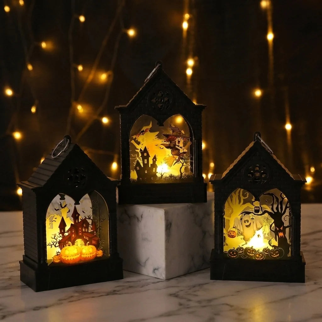 Pumpkin Lantern Flameless LED Hanging Eco-Friendly Plastic