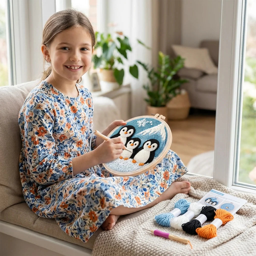 Punch Needle Kit Adjustable Loop & Pre Printed Patterns