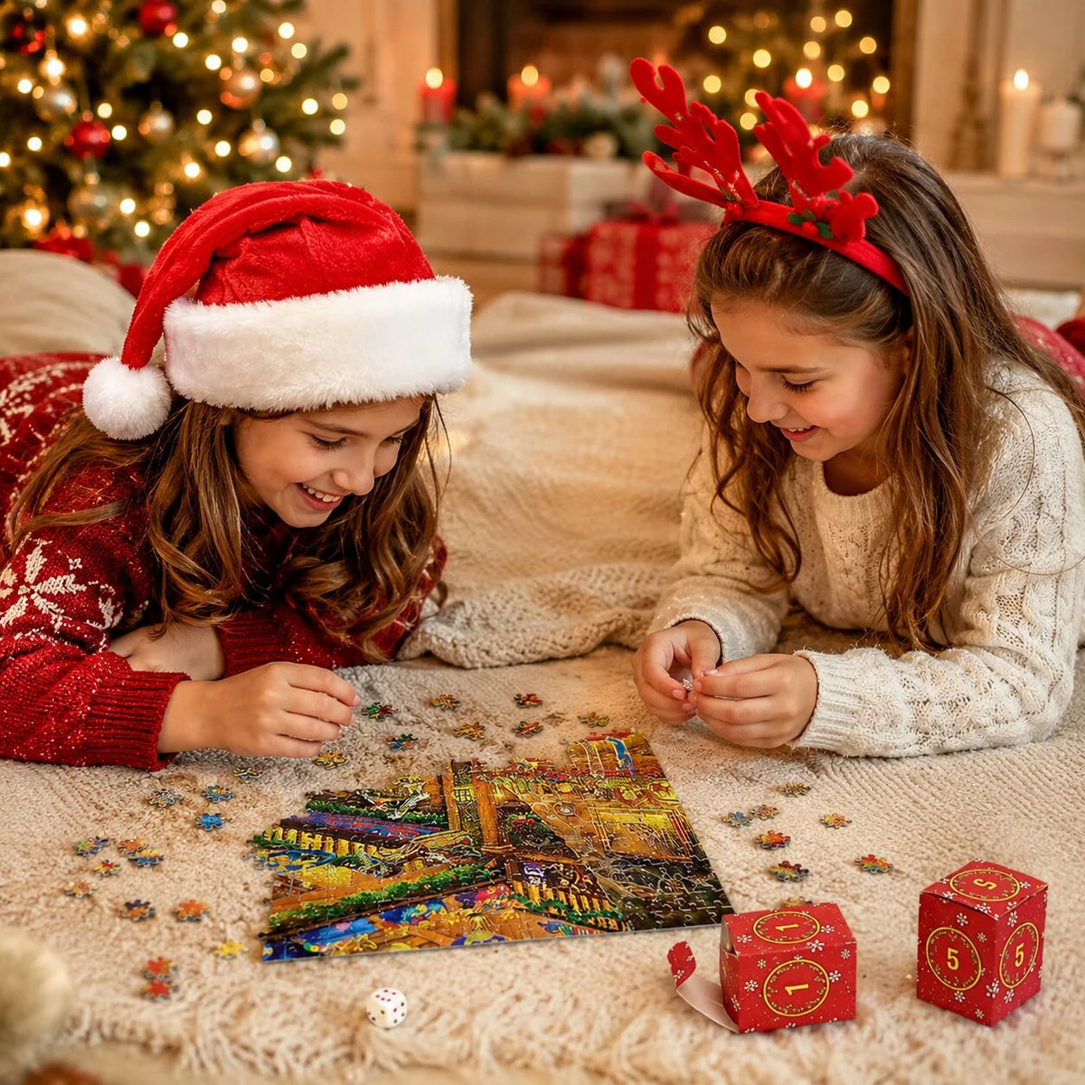 Puzzle Advent Calendar 1,008 Pieces 24 Daily Compartments