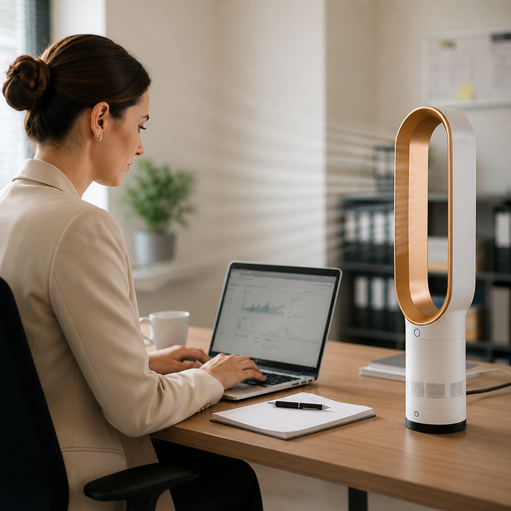 Quiet Bladeless Oscillating Fan (Remote & Timer)