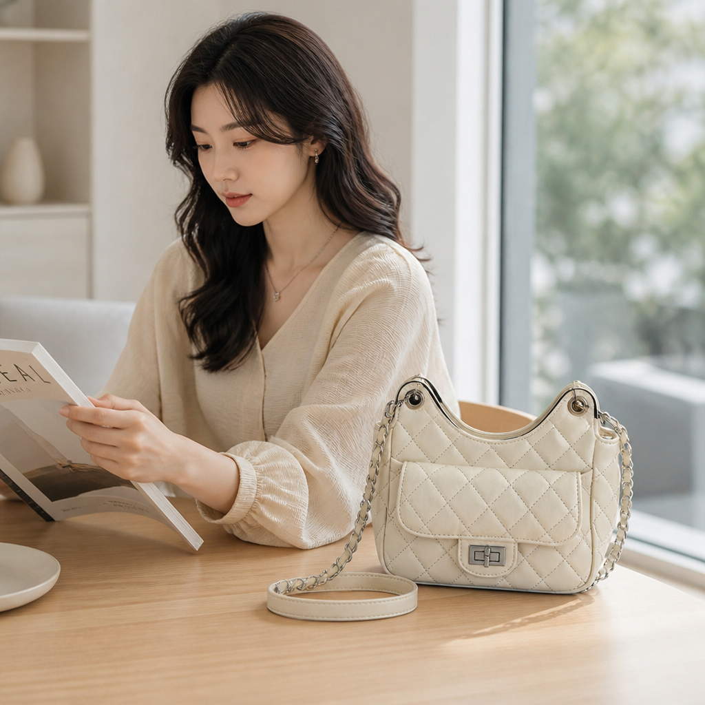 Quilted Chain Strap Evening Shoulder Bag