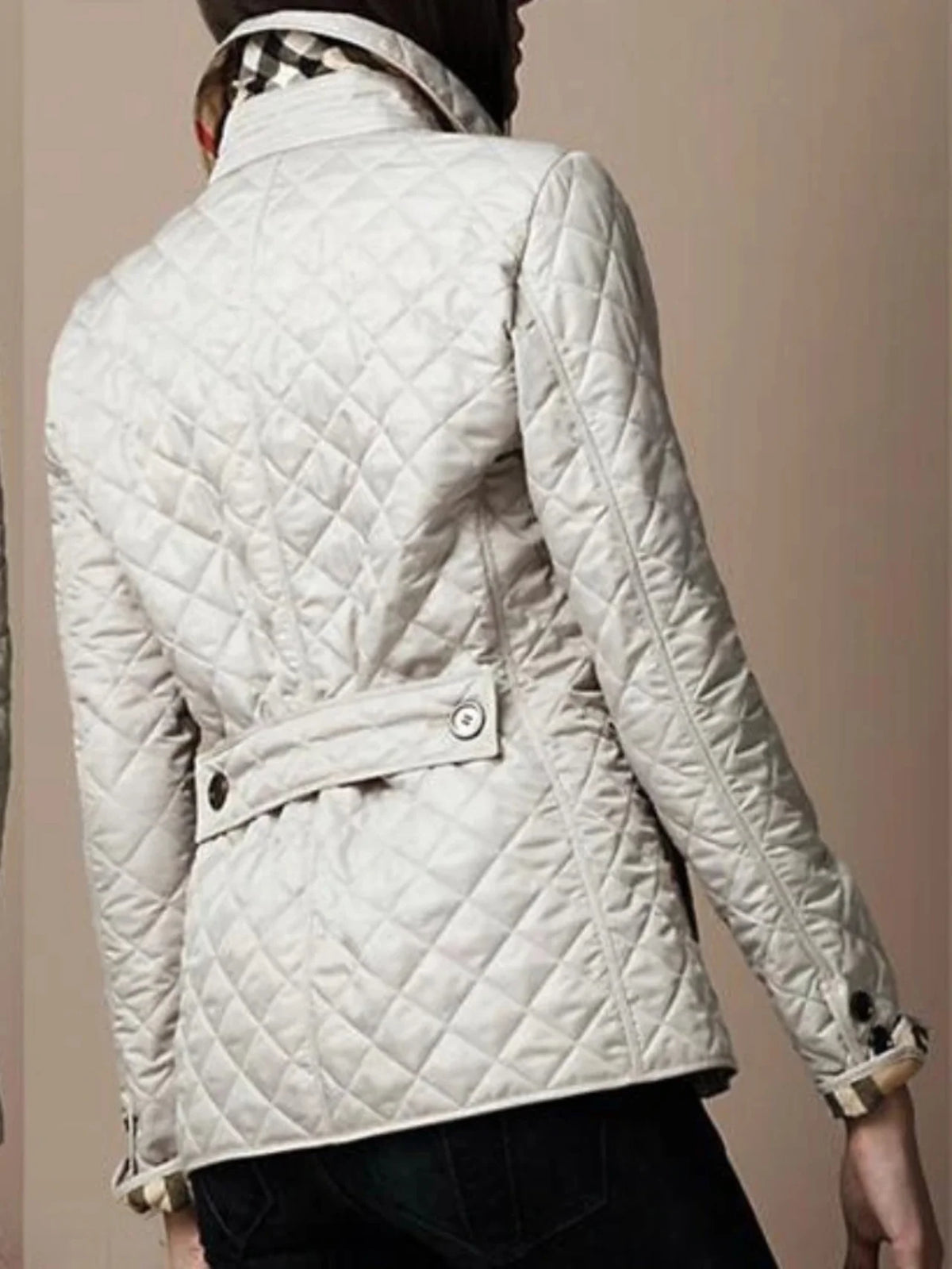 Quilted Jacket Lightweight Insulated Snap-Button Closure