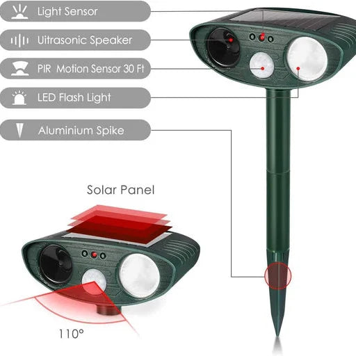 Rabbit Repeller Solar-Powered Ultrasonic & Motion-Activated