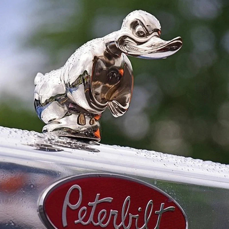 Radiator Emblem Chrome-Plated Duck Pin Mount Rubber Base