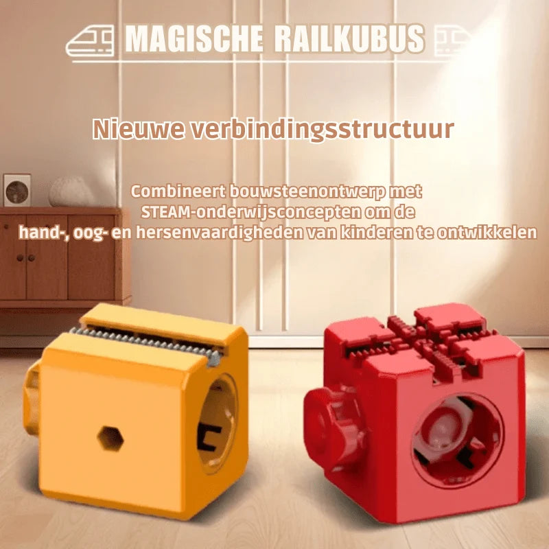 Railway Building Set Modular Tracks USB-Rechargeable Locomotive 51 Pieces
