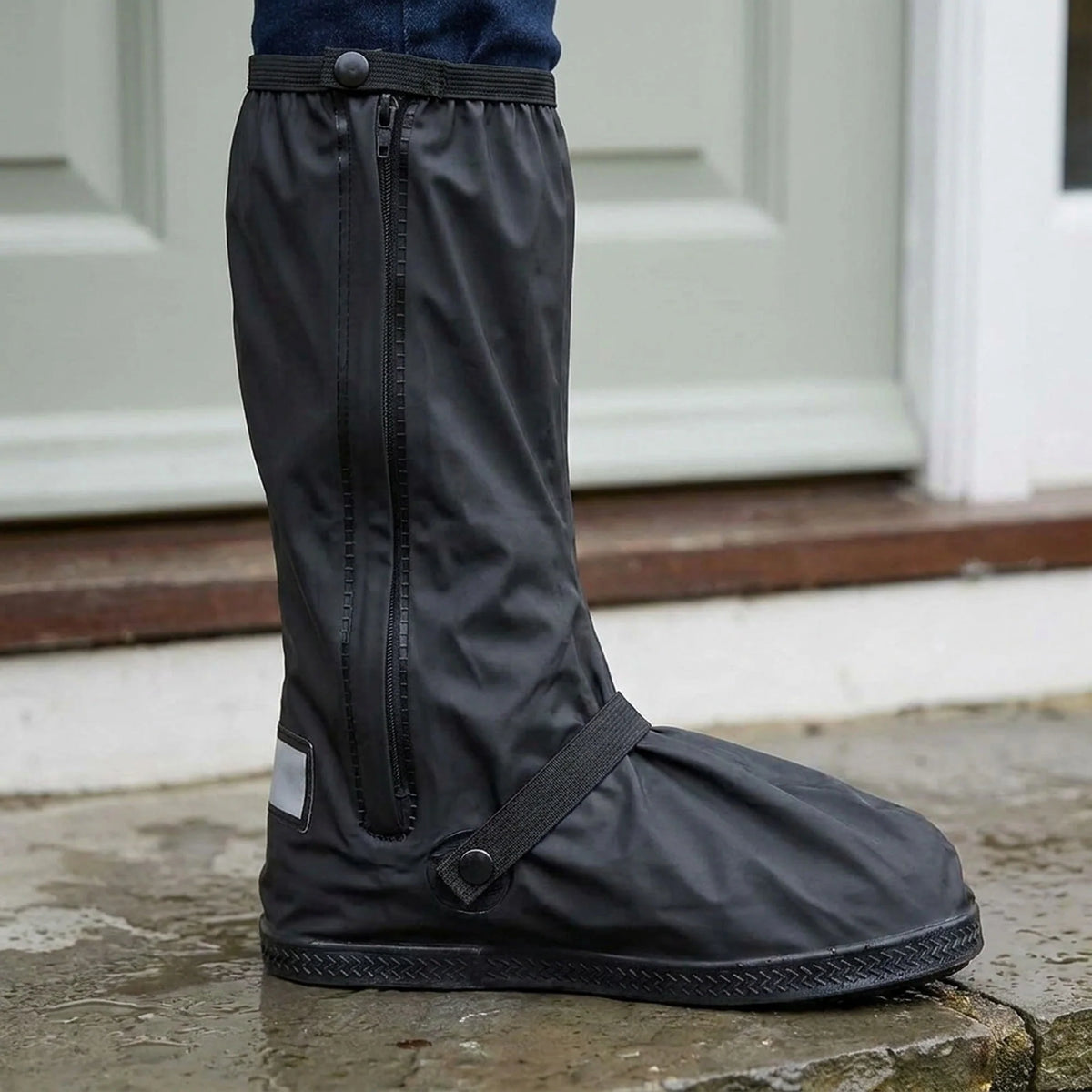 Rain Boot Covers Waterproof Side Zipper Reflective Strips