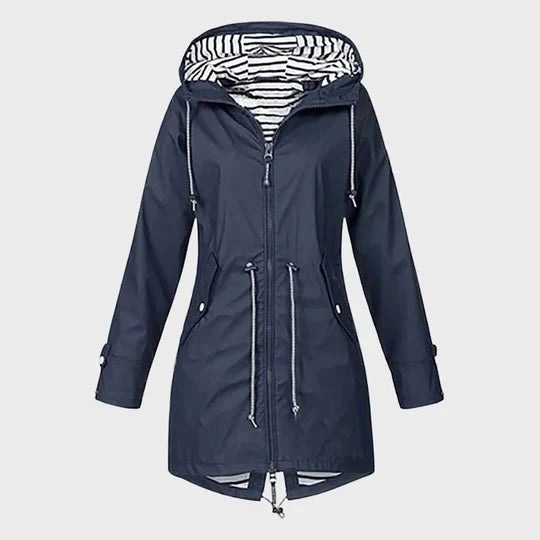 Rain Jacket Long Waterproof Adjustable Hood