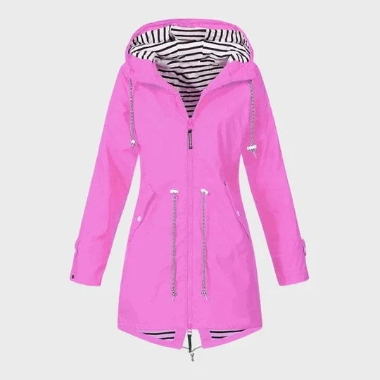 Rain Jacket Long Waterproof Adjustable Hood