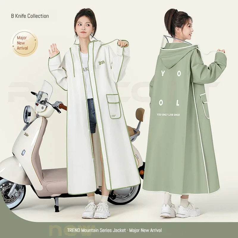 Raincoat Long Hooded Packable Clear Visor Backpack Room