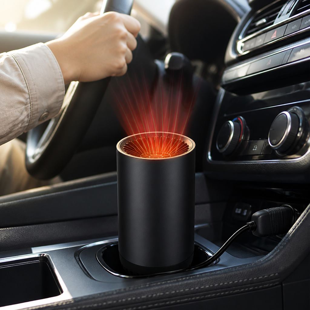Rapid-Heating 12V Dual-Mode Car Heater (Cup-Holder Mount)