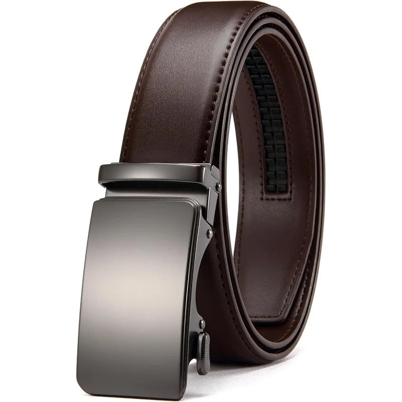 Ratchet Belt Full-Grain Leather 32-Position Micro-Adjustable