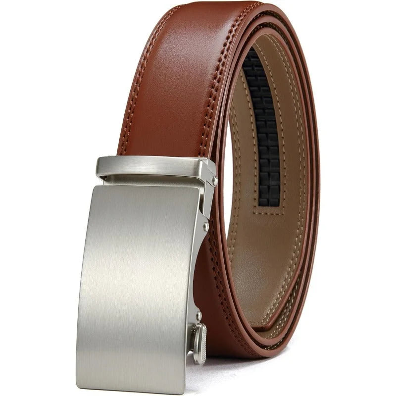Ratchet Belt Full-Grain Leather 32-Position Micro-Adjustable