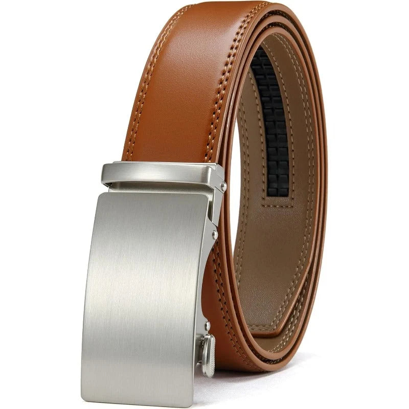 Ratchet Belt Full-Grain Leather 32-Position Micro-Adjustable