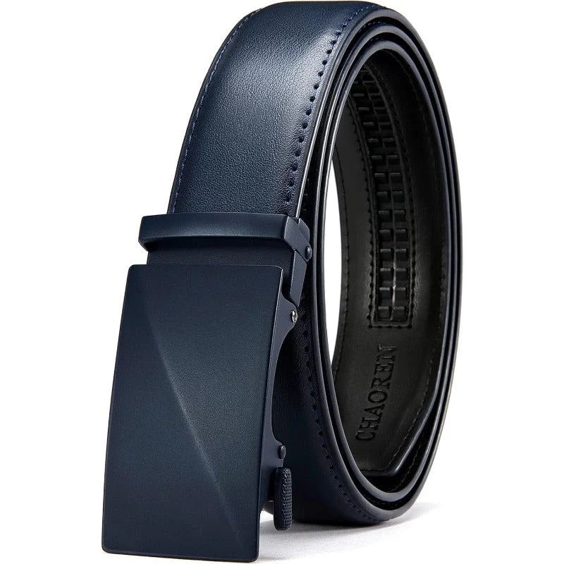 Ratchet Belt Full-Grain Leather 32-Position Micro-Adjustable