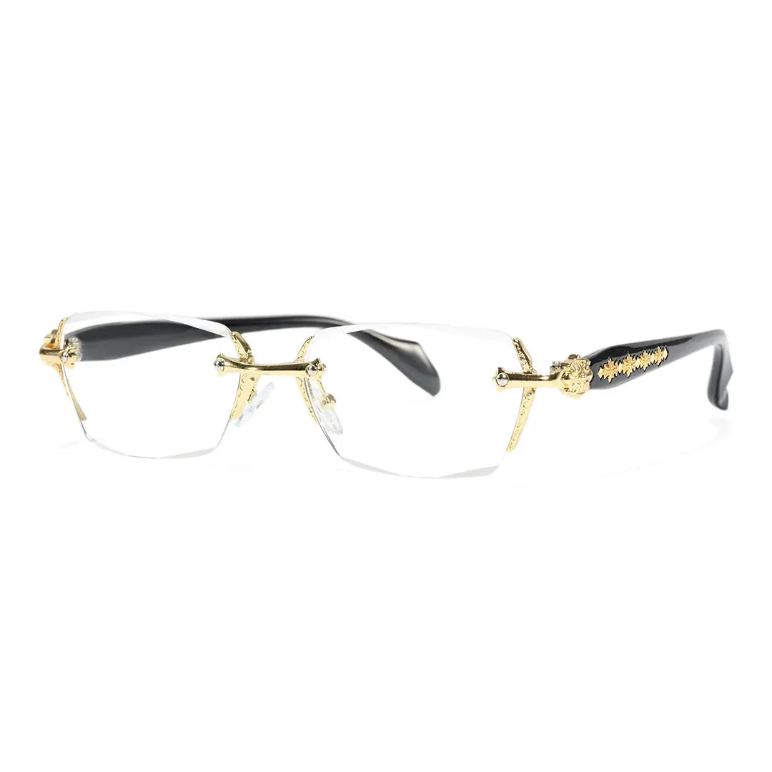 Reading Glasses Blue Light Filter Rimless Metal 2-Piece Set