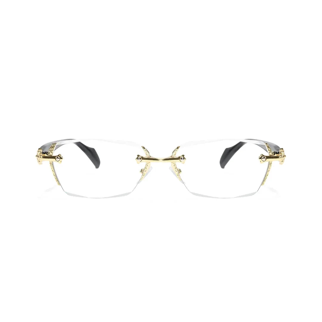Reading Glasses Blue Light Filter Rimless Metal 2-Piece Set