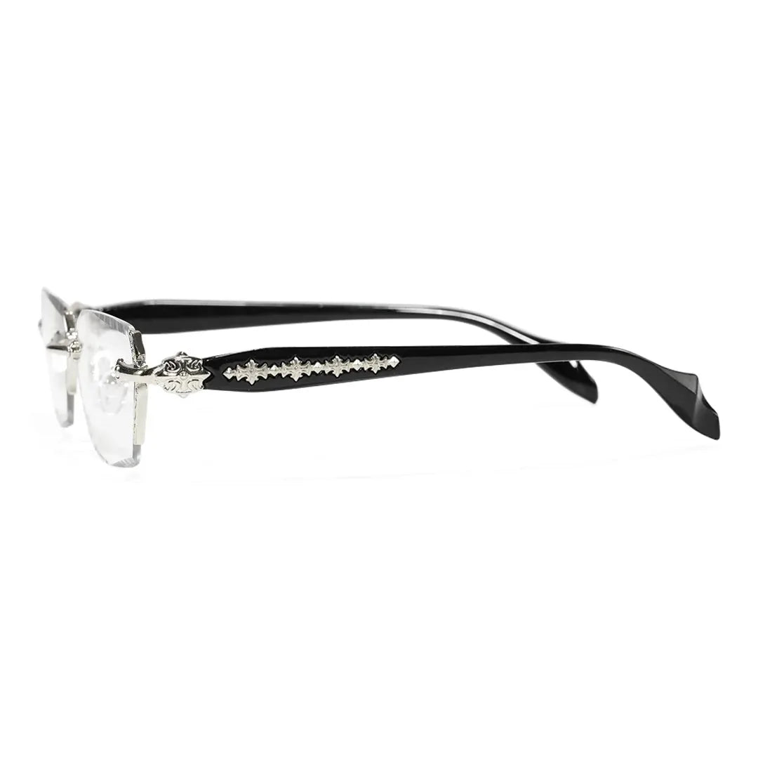 Reading Glasses Blue Light Filter Rimless Metal 2-Piece Set