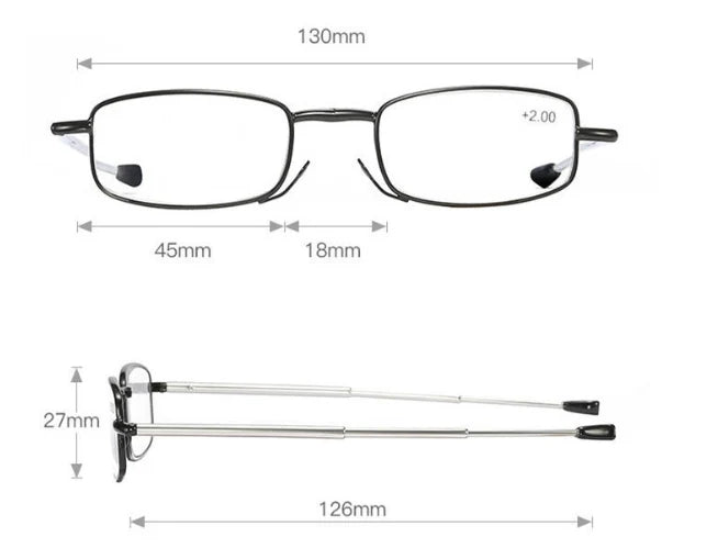 Reading Glasses Folding Design With Carry Case