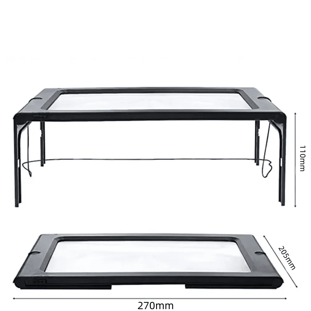 Reading Magnifier 3× Magnification LED Lights Foldable Hands-Free Design