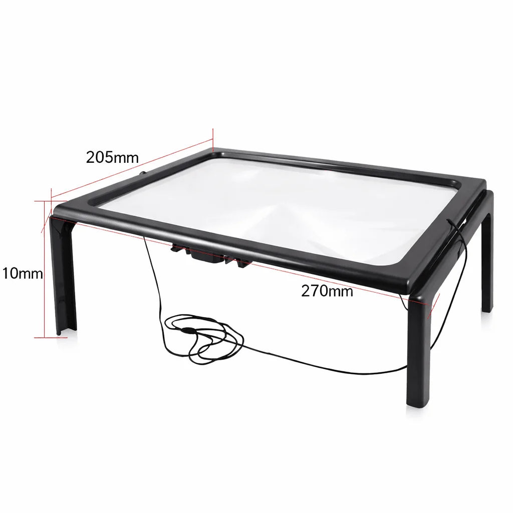 Reading Magnifier 3× Magnification LED Lights Foldable Hands-Free Design