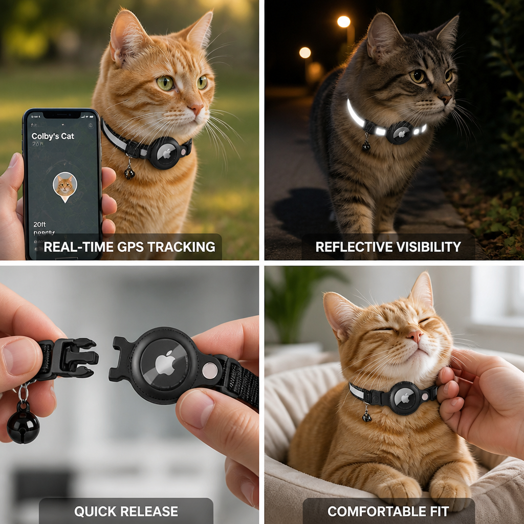 Real-Time GPS Reflective Quick-Release Cat Collar