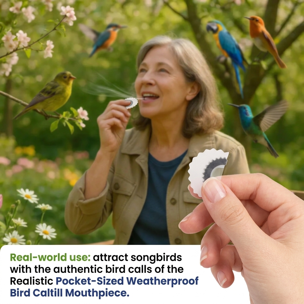 Realistic Pocket-Sized Weatherproof Bird Call Mouthpiece