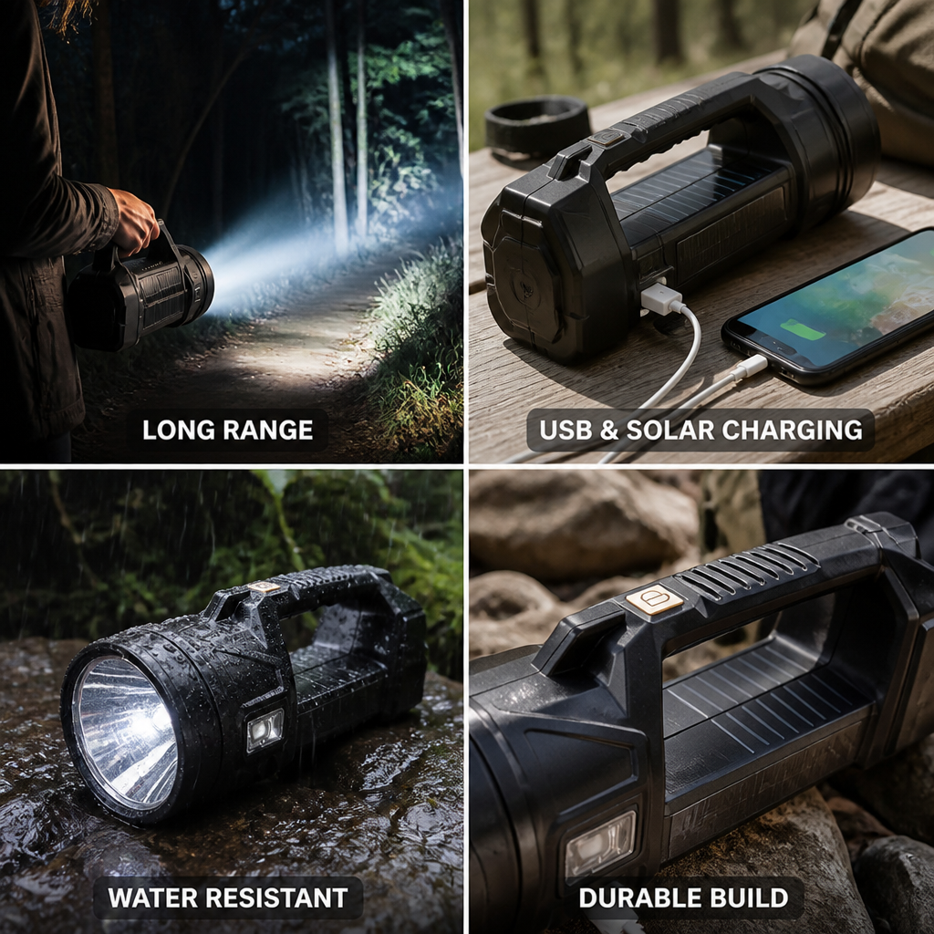 Rechargeable 1800 Lumen Long-Range Searchlight
