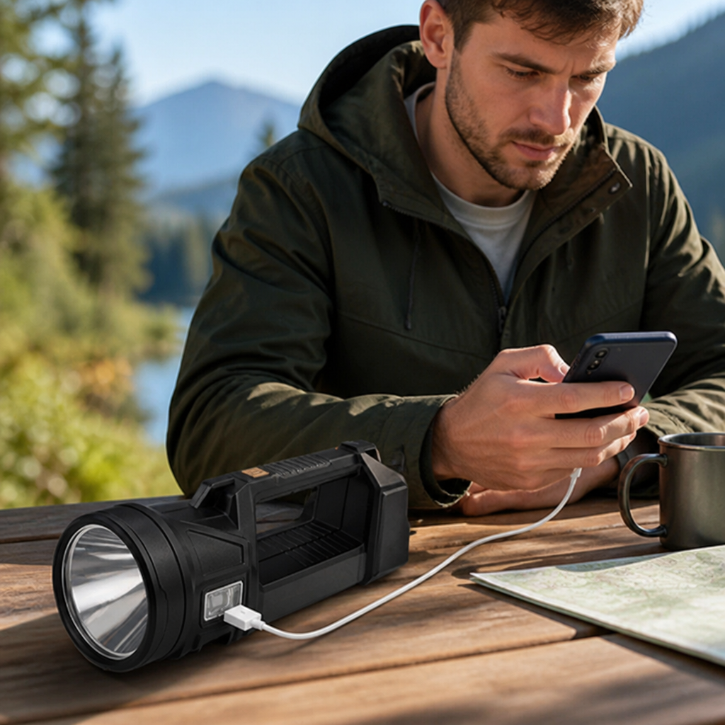 Rechargeable 1800 Lumen Long-Range Searchlight