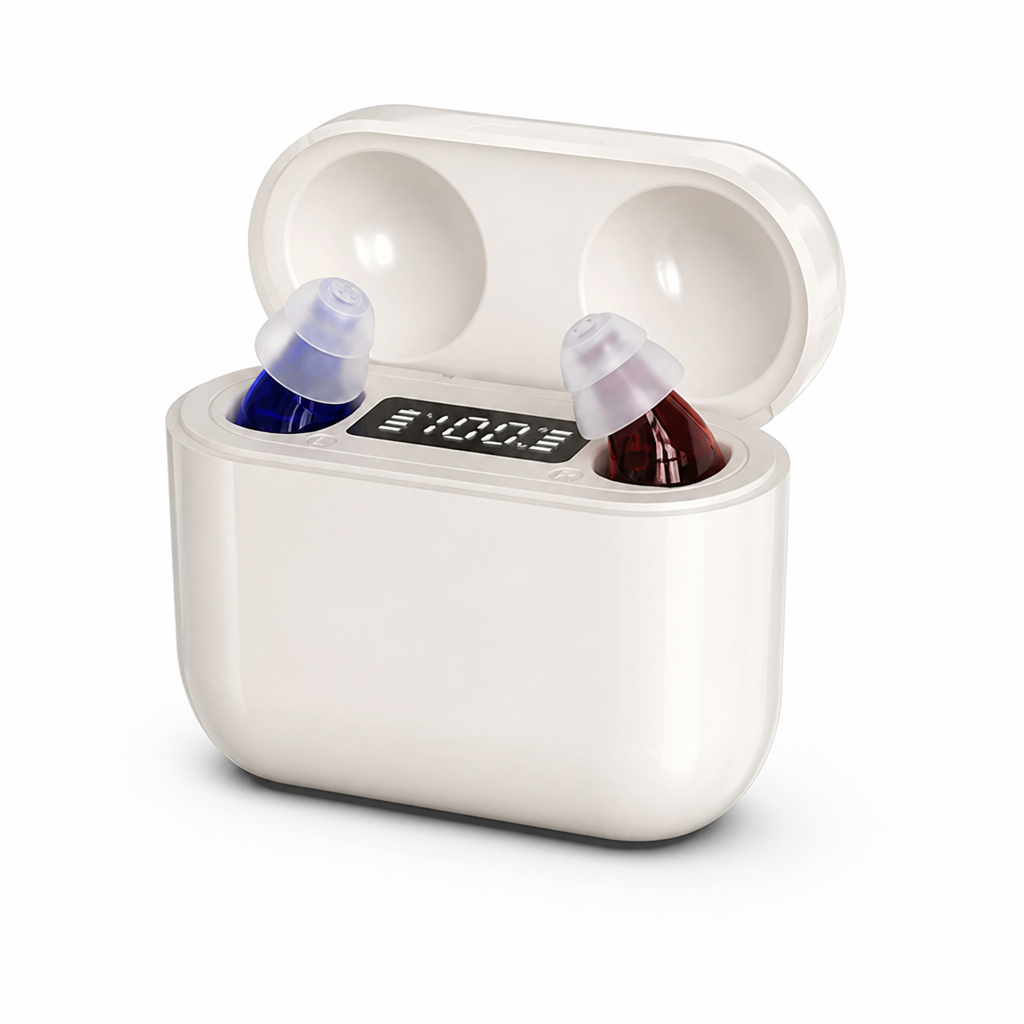 Rechargeable Invisible In-Ear Hearing Aid (20-Hour Battery)